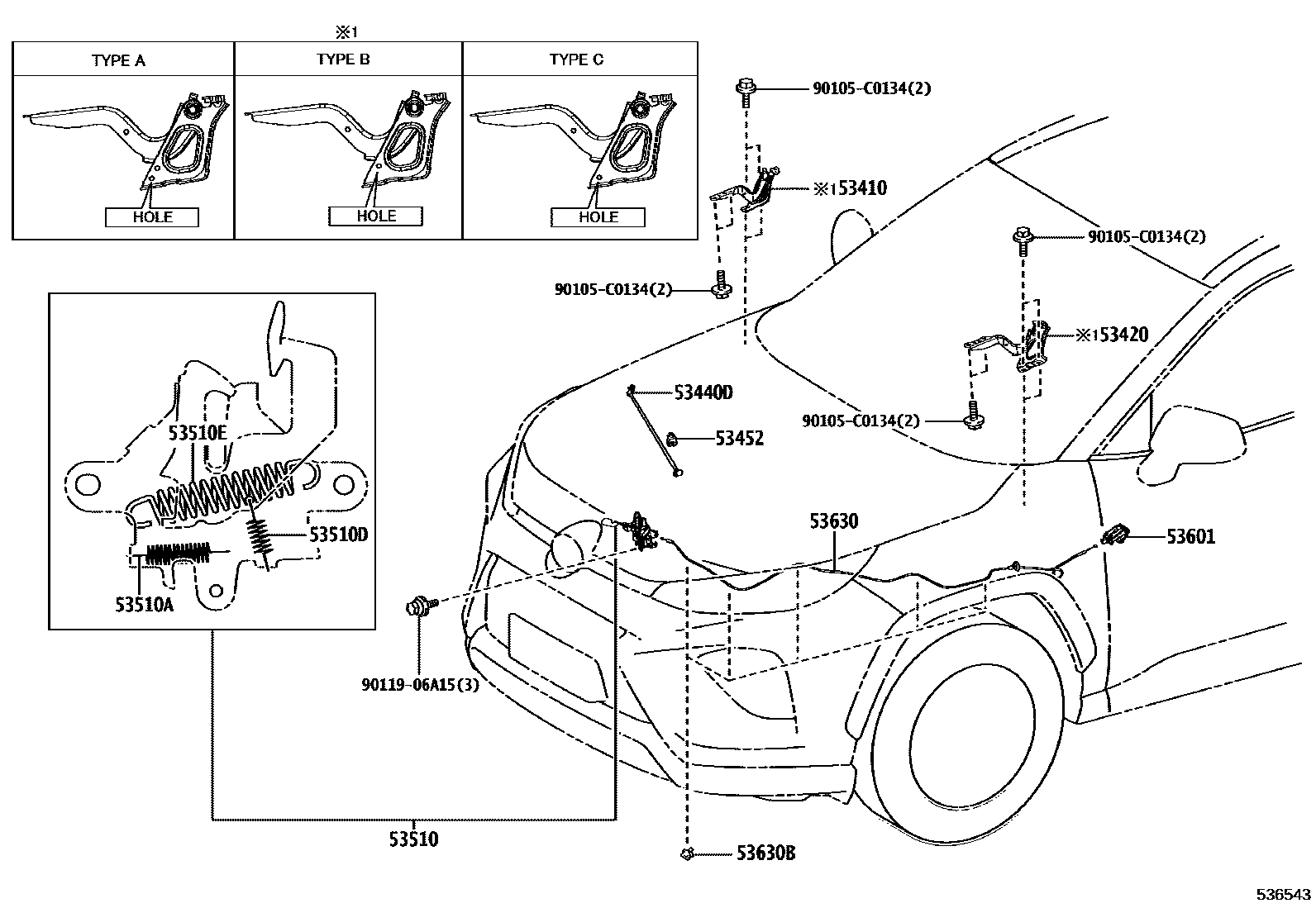 5354 — HOOD LOCK & HINGE