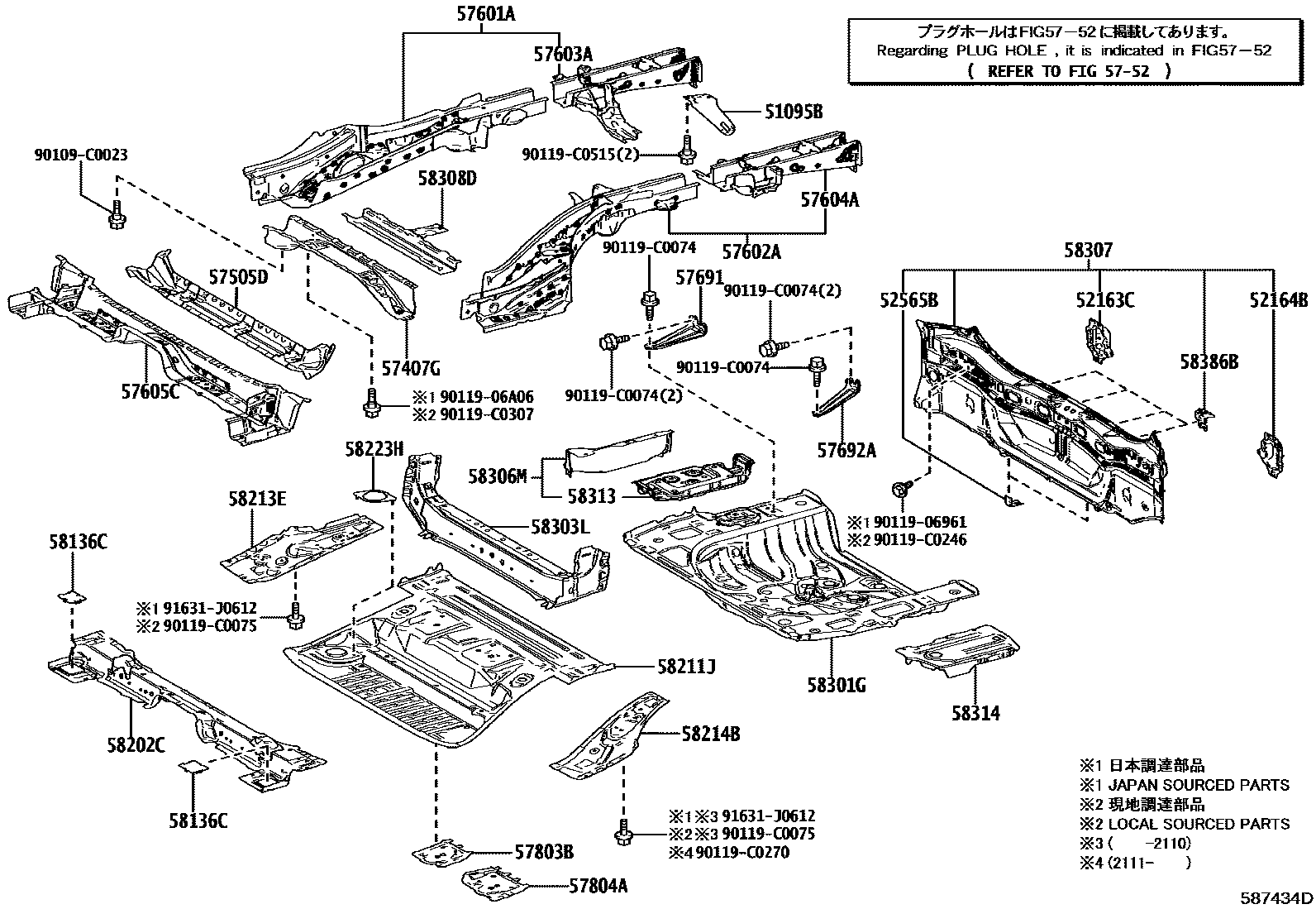 5852 — REAR FLOOR PANEL & REAR FLOOR MEMBER