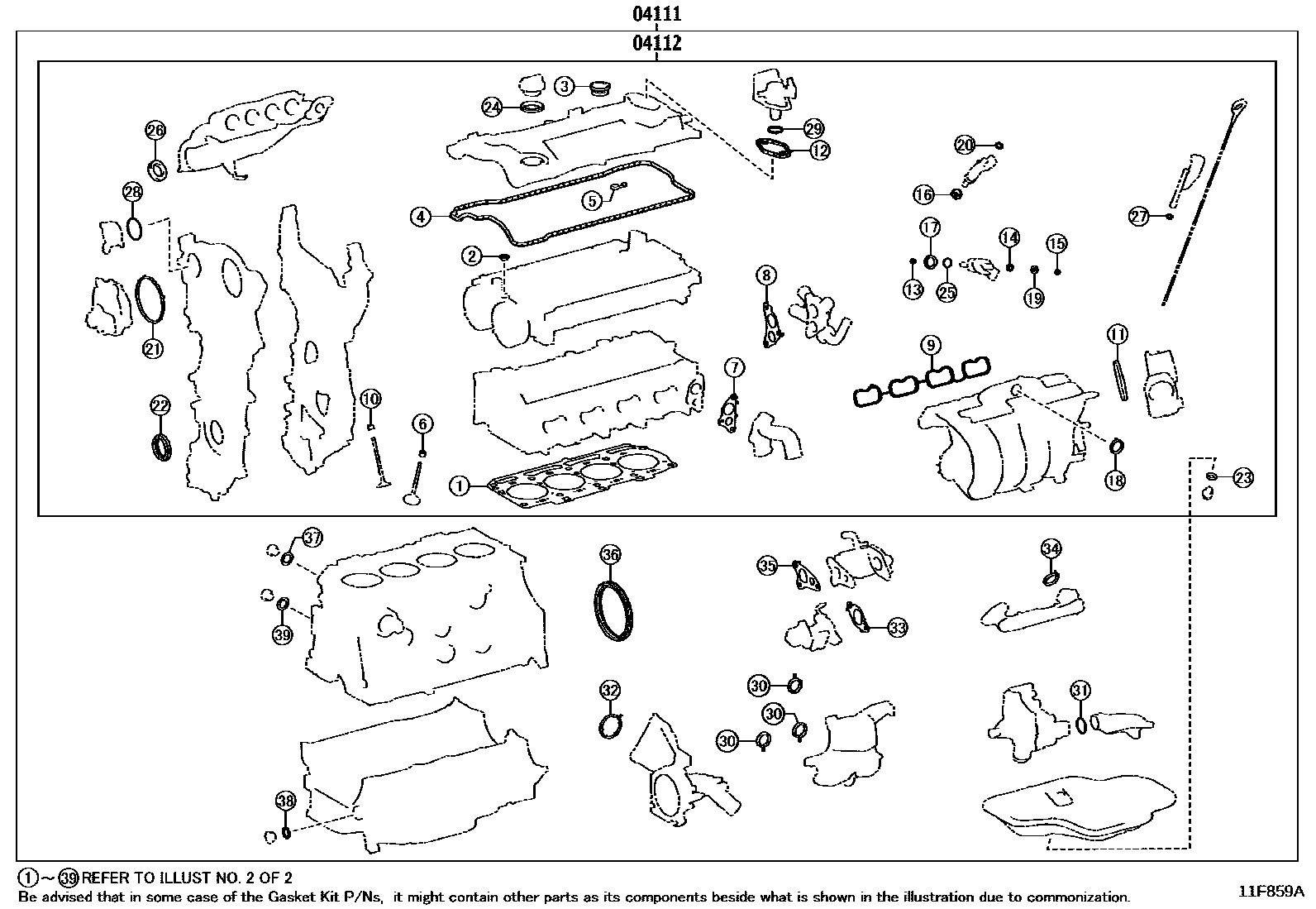 1103 — ENGINE OVERHAUL GASKET KIT