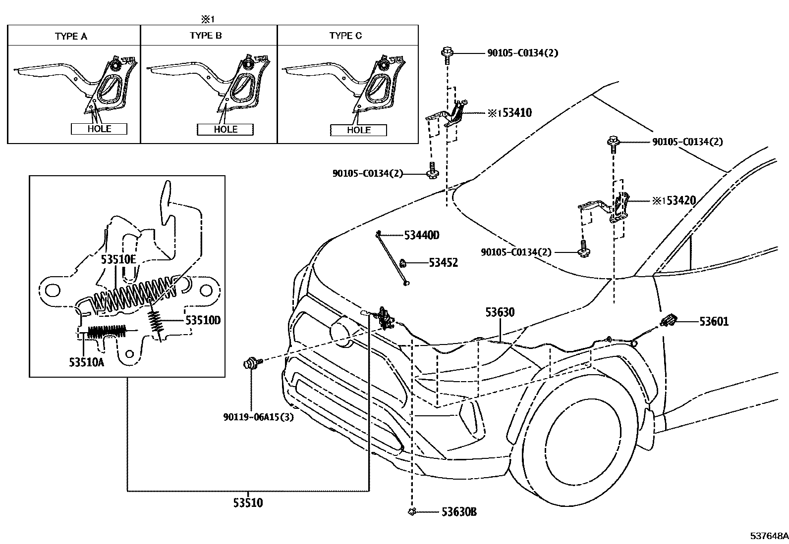 5354 — HOOD LOCK & HINGE