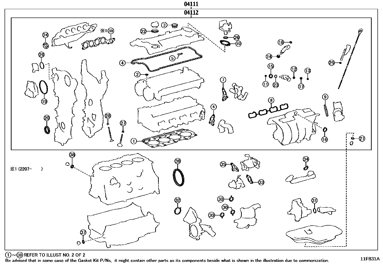 1103 — ENGINE OVERHAUL GASKET KIT