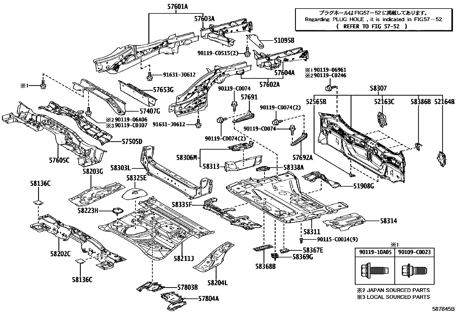 5852 — REAR FLOOR PANEL & REAR FLOOR MEMBER