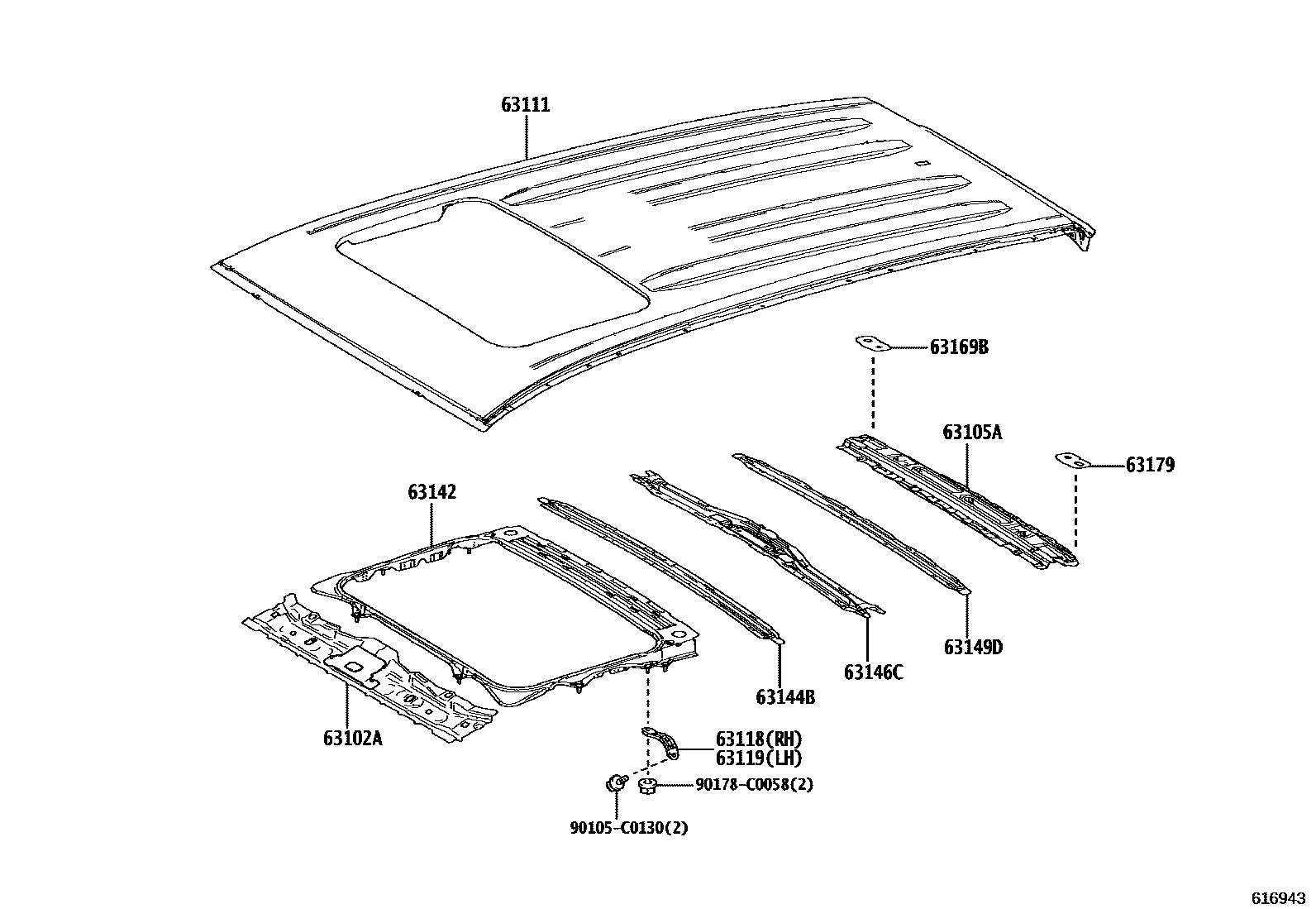 6153 — ROOF PANEL & BACK PANEL