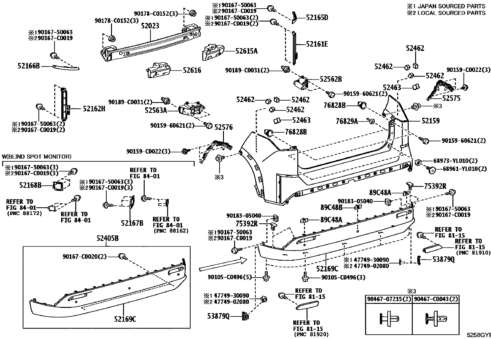 5253 — REAR BUMPER & BUMPER STAY