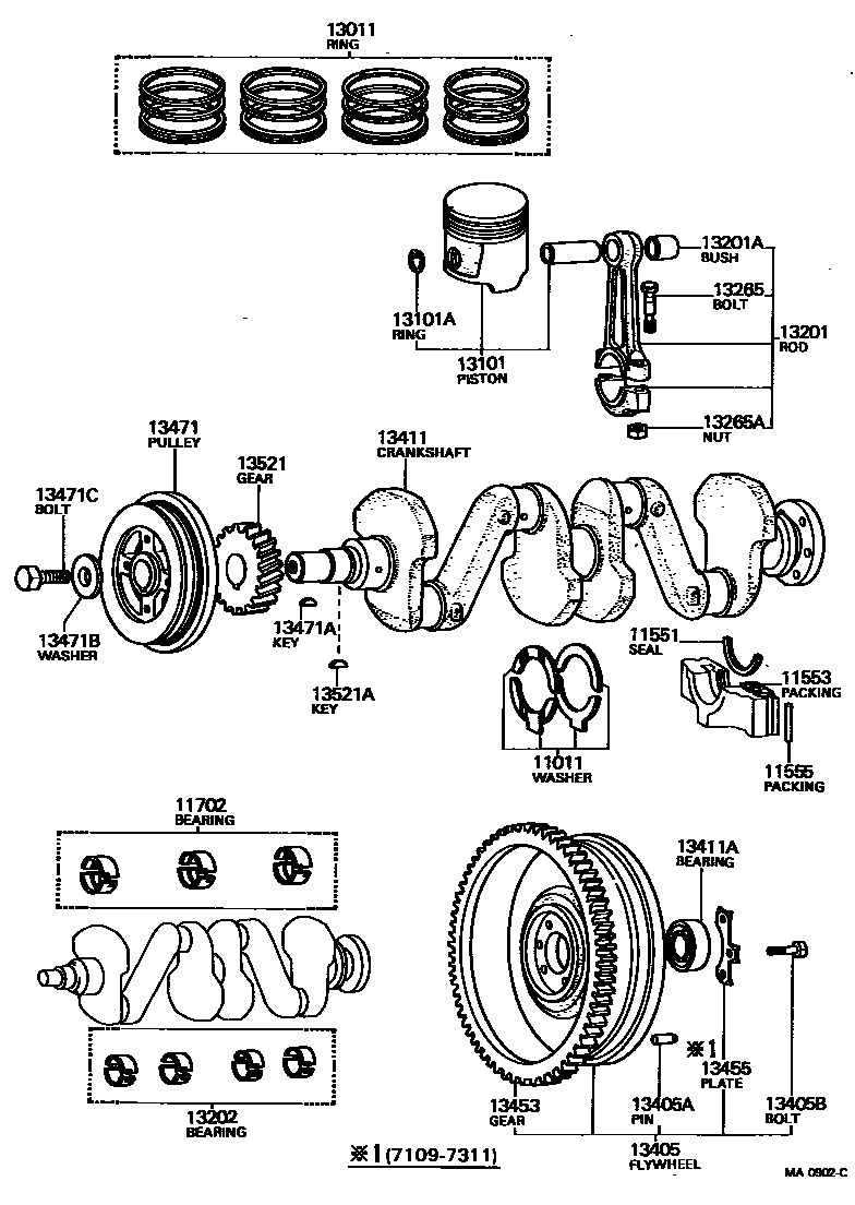 1301 — CRANKSHAFT & PISTON