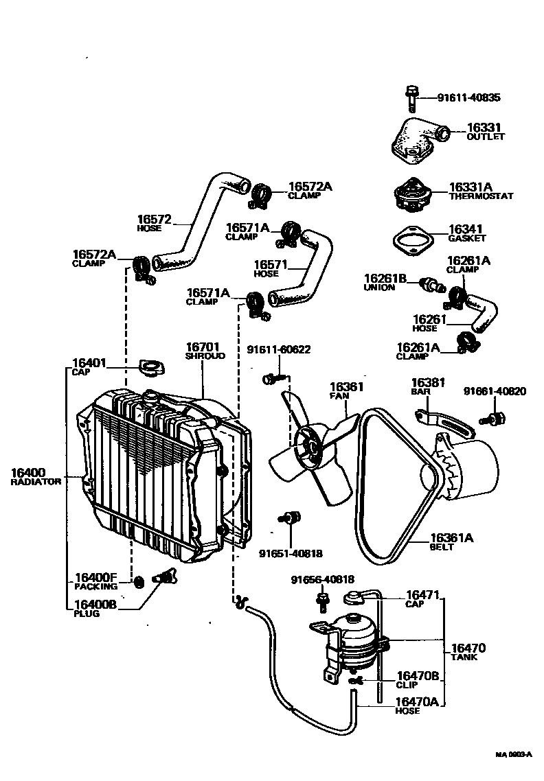 1603 — RADIATOR & WATER OUTLET