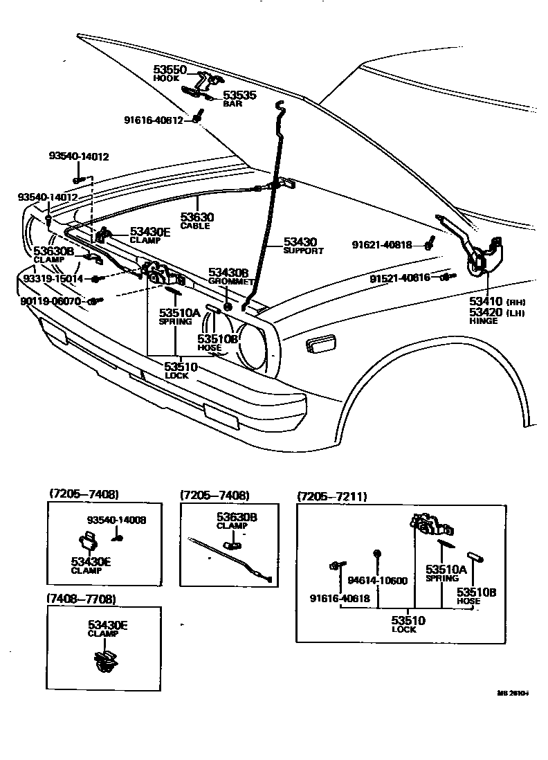 5354 — HOOD LOCK & HINGE