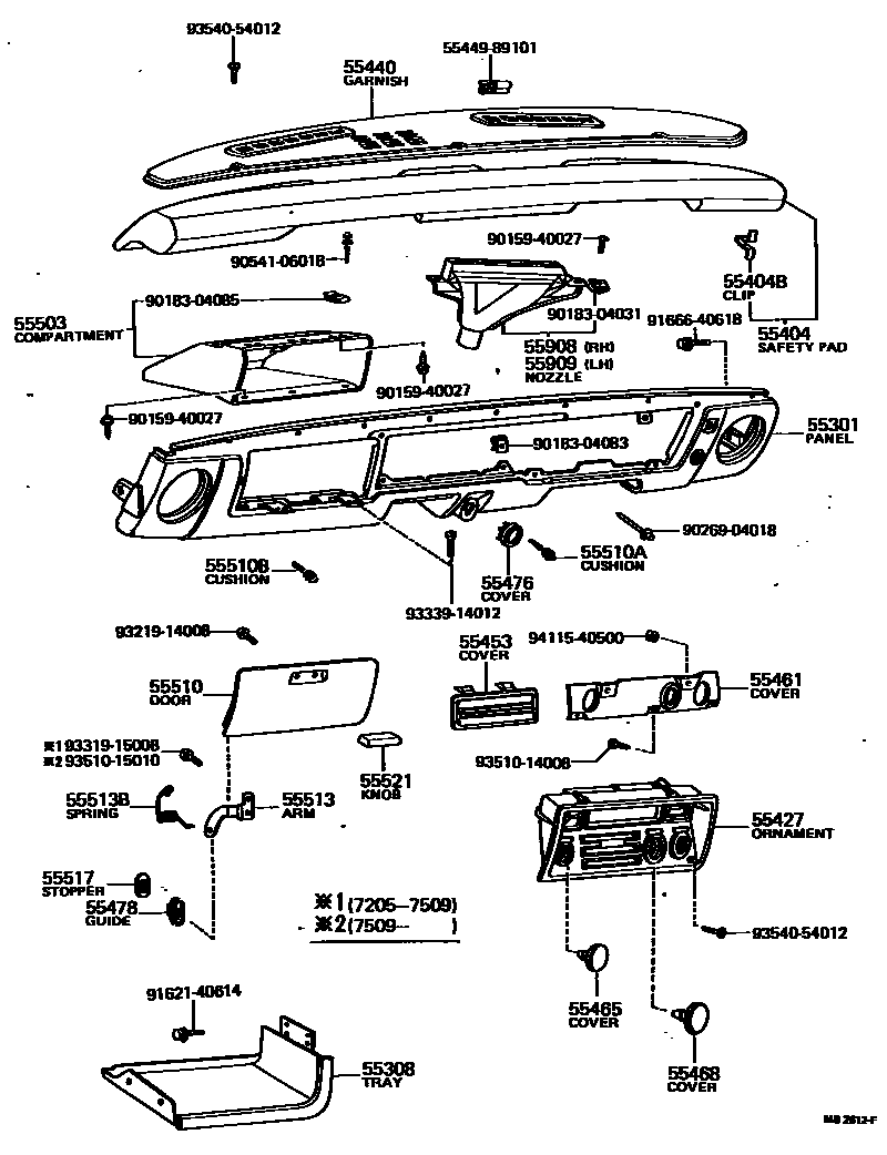 5551 — INSTRUMENT PANEL & GLOVE COMPARTMENT