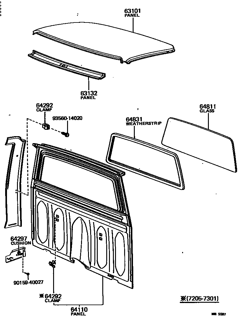 6153 — ROOF PANEL & BACK PANEL