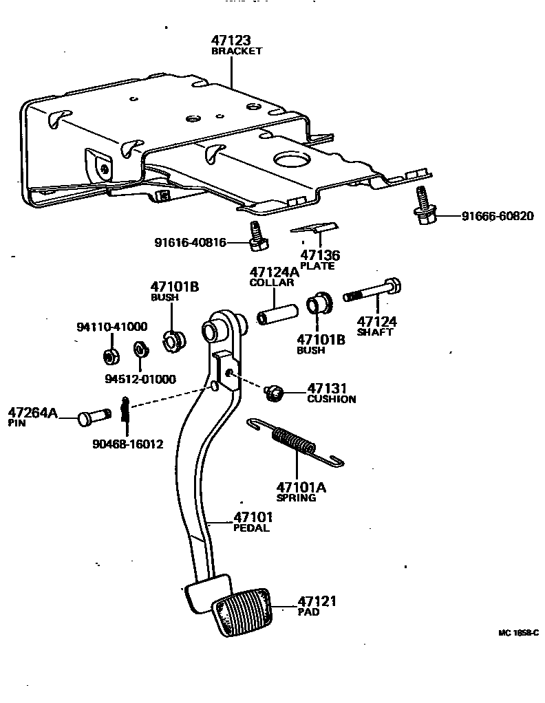 4701 — BRAKE PEDAL & BRACKET