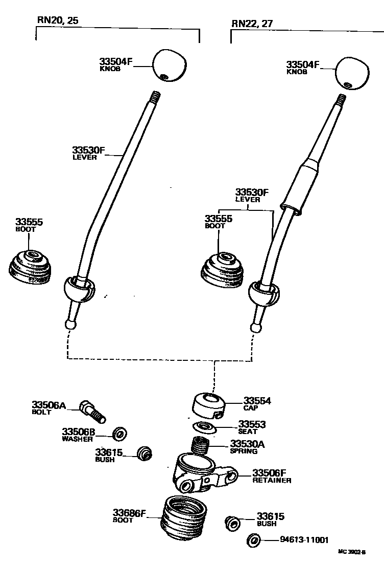 3312 — SHIFT LEVER & RETAINER