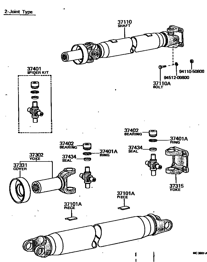 3701 — PROPELLER SHAFT & UNIVERSAL JOINT