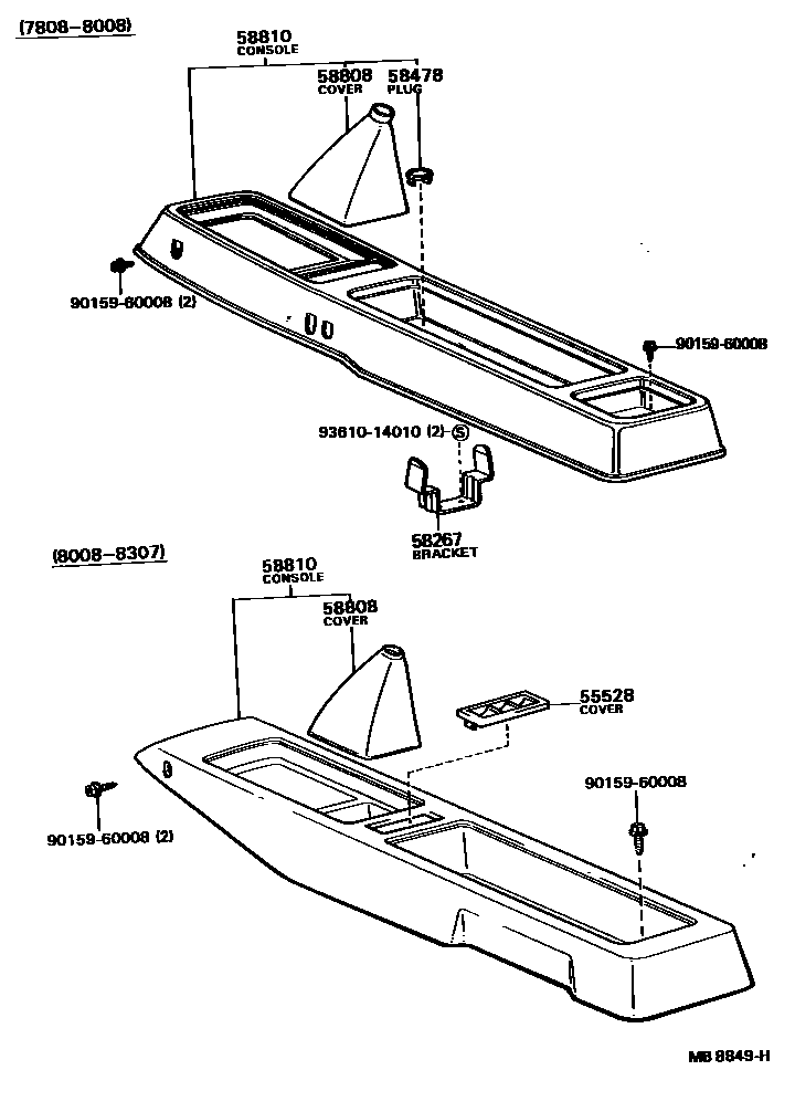 5855 — CONSOLE BOX & BRACKET