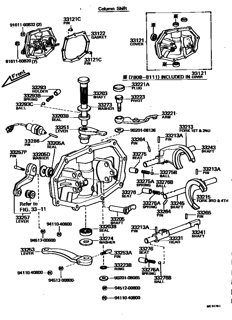 3307 — GEAR SHIFT FORK & LEVER SHAFT (MTM)