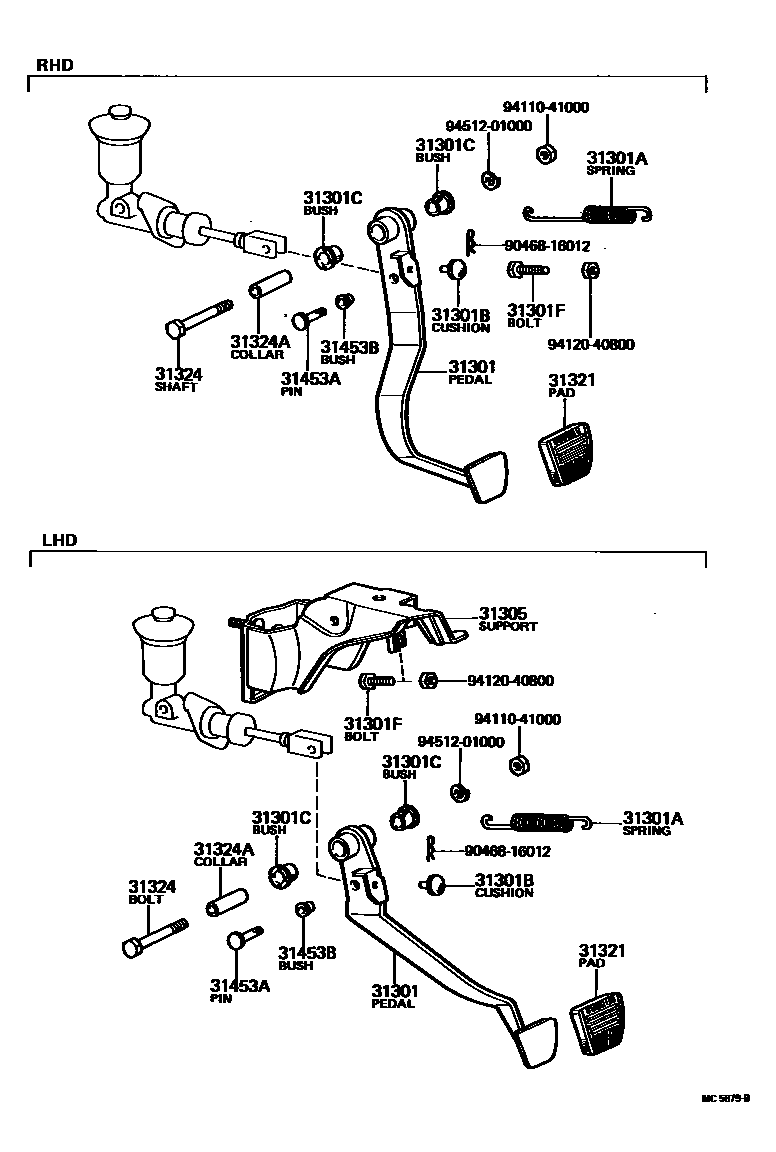 3102 — CLUTCH PEDAL & FLEXIBLE HOSE
