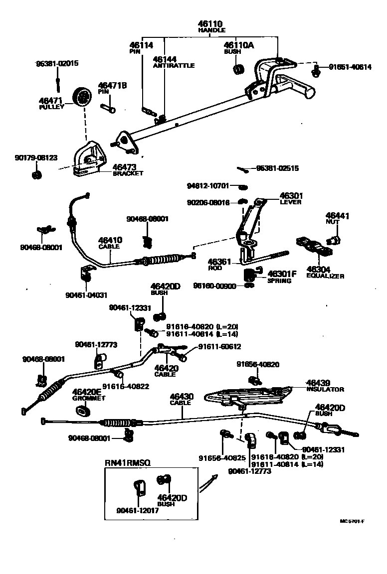 4601 — PARKING BRAKE & CABLE