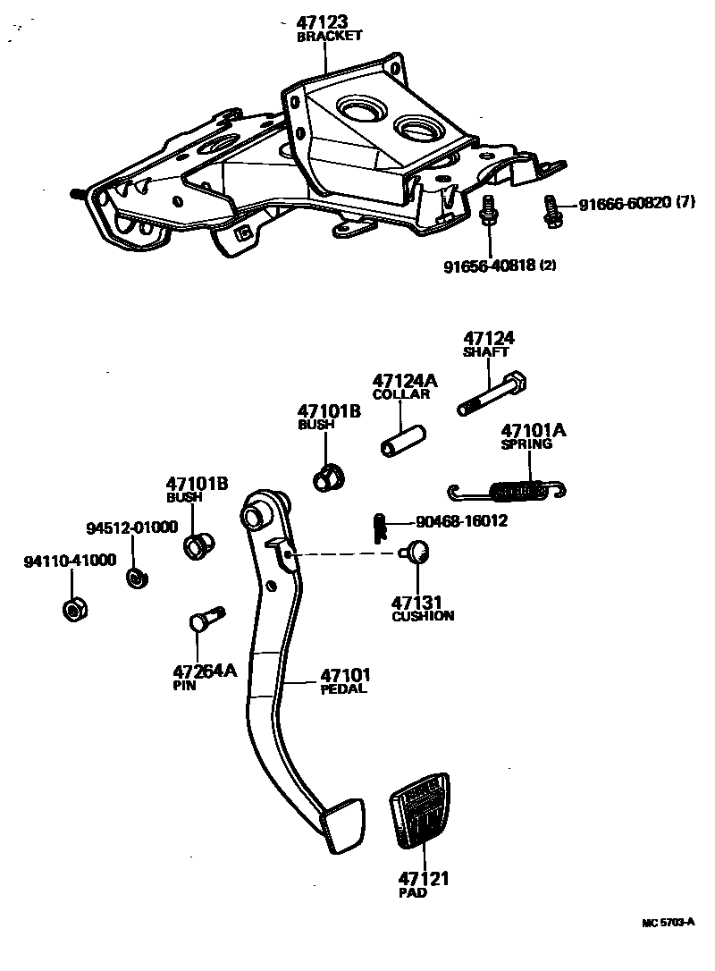 4701 — BRAKE PEDAL & BRACKET