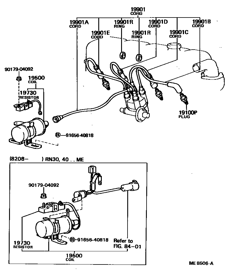 1901 — IGNITION COIL & SPARK PLUG / GLOW PLUG