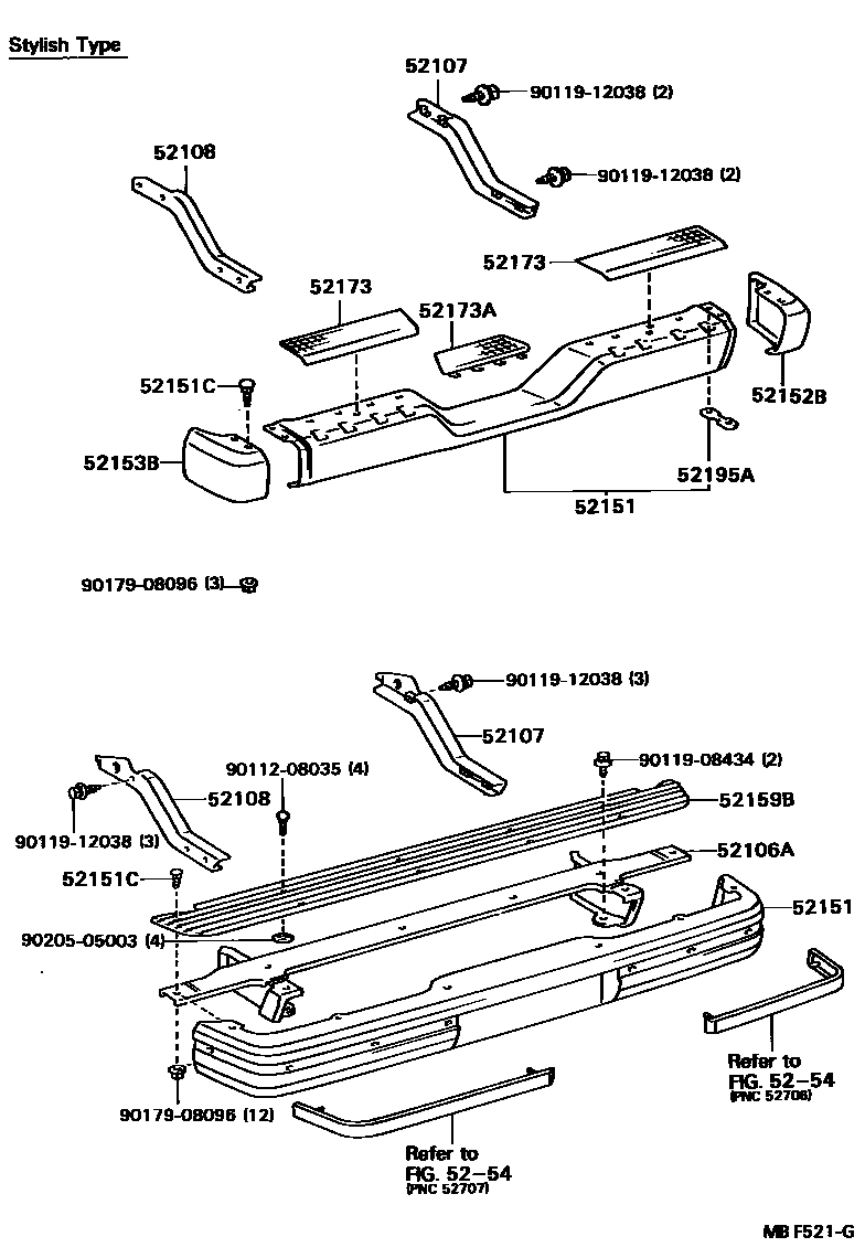 5253 — REAR BUMPER & BUMPER STAY