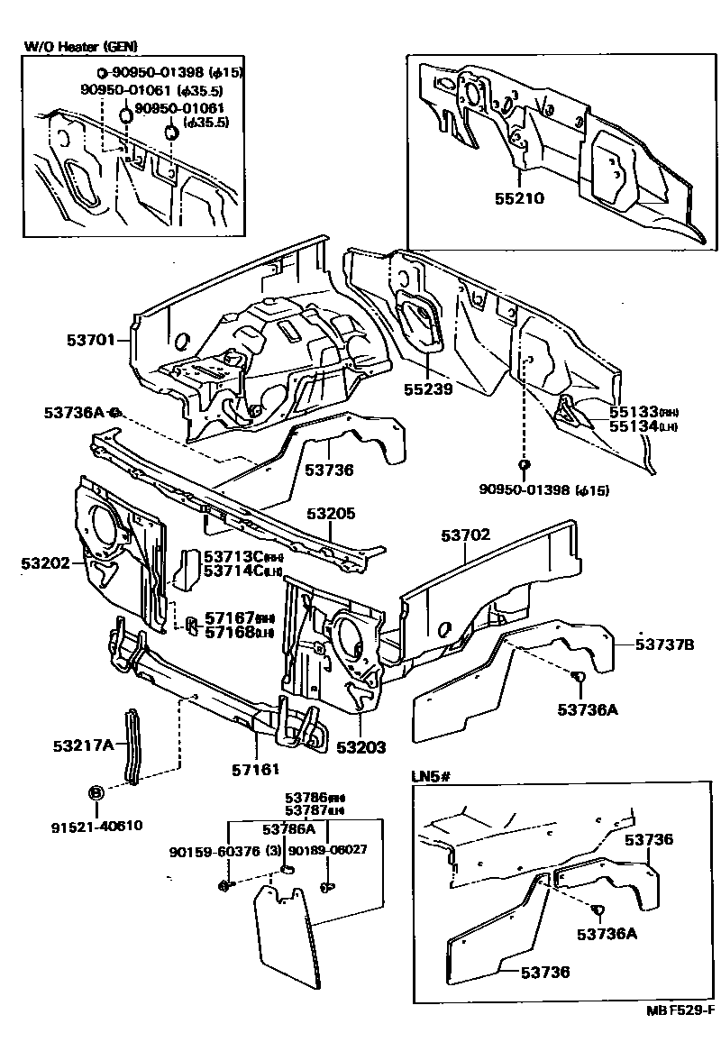 5355 — FRONT FENDER APRON & DASH PANEL
