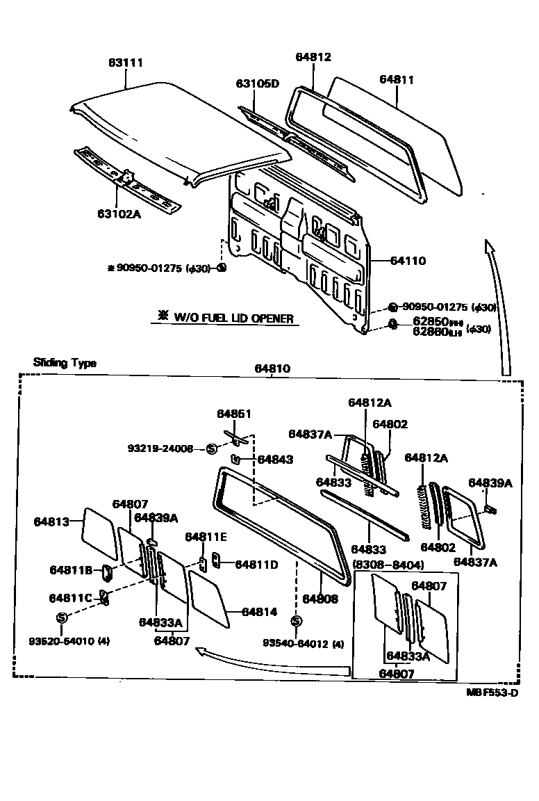 6153 — ROOF PANEL & BACK PANEL