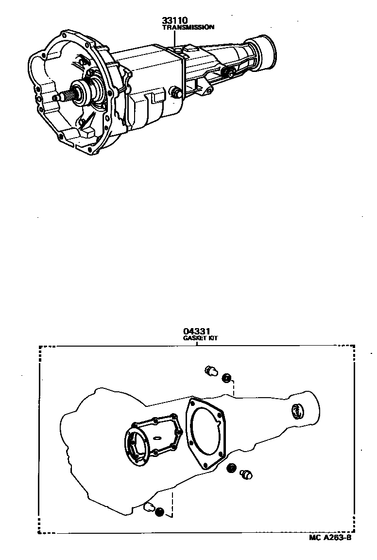 3301 — TRANSAXLE OR TRANSMISSION ASSY & GASKET KIT (MTM)