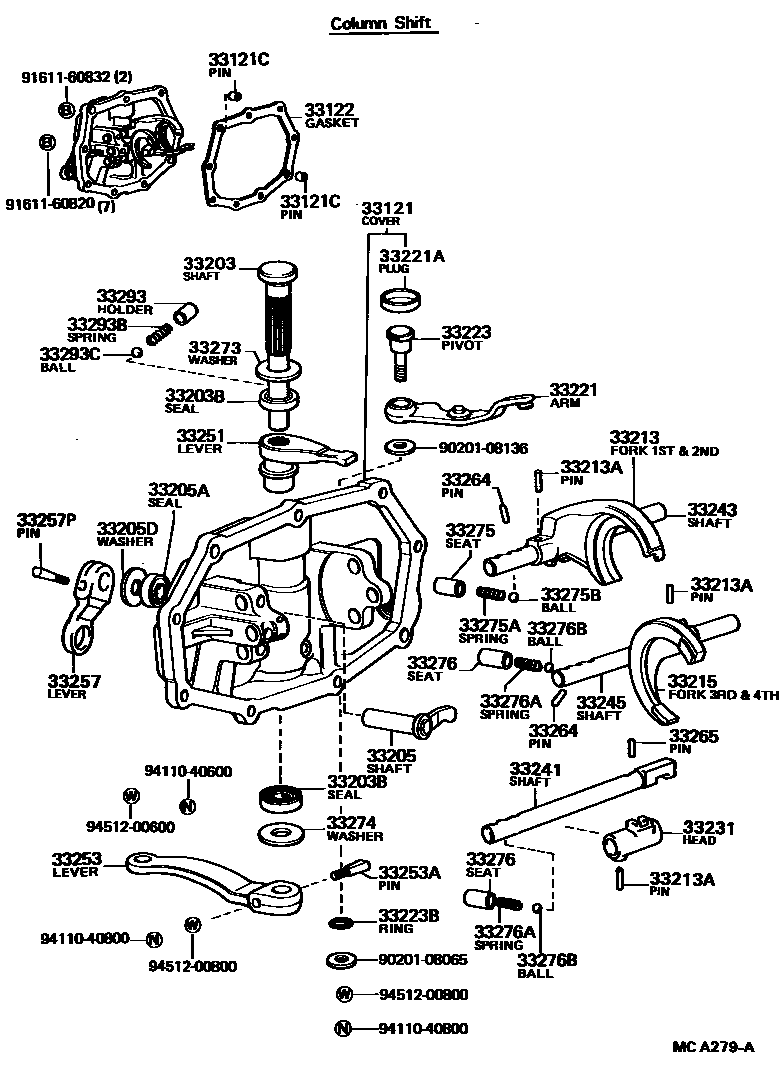 3307 — GEAR SHIFT FORK & LEVER SHAFT (MTM)