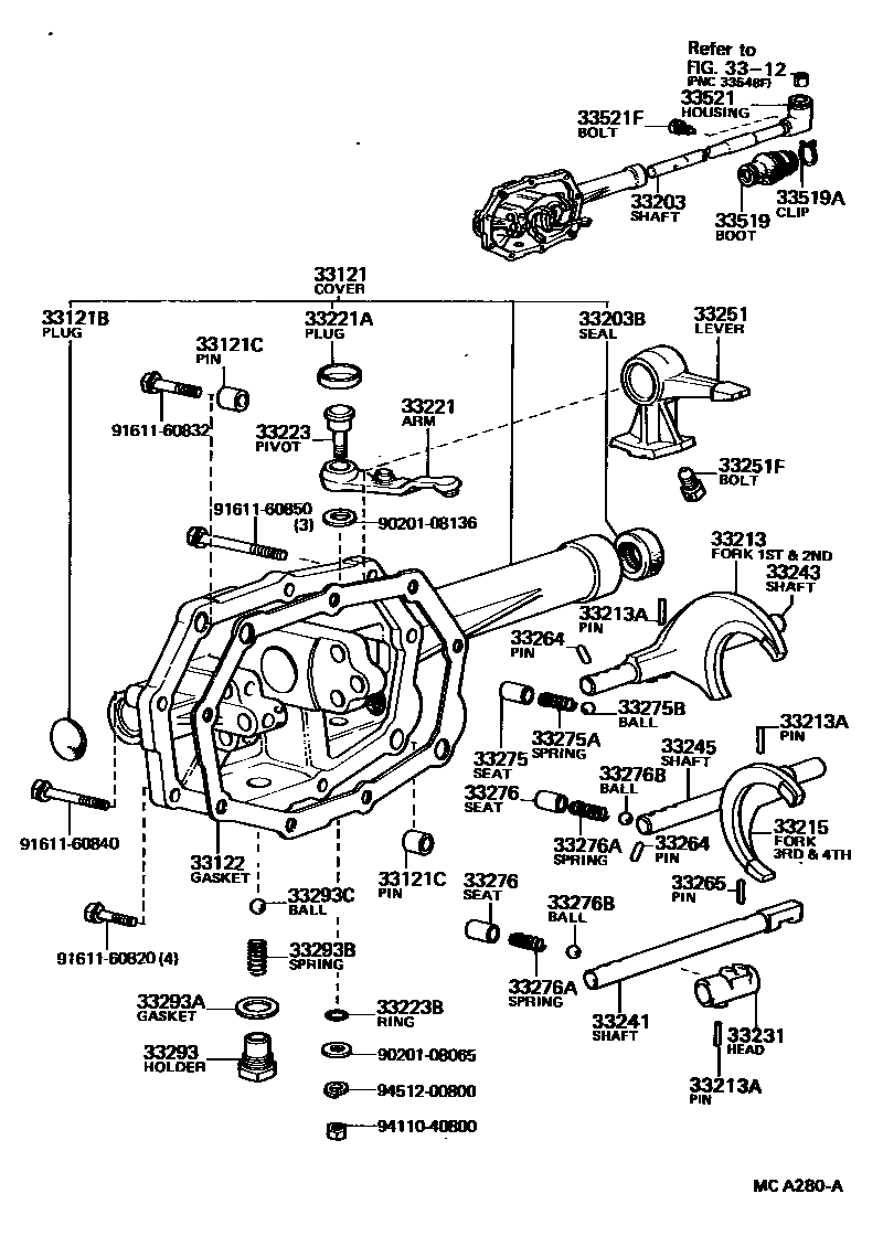 3307 — GEAR SHIFT FORK & LEVER SHAFT (MTM)