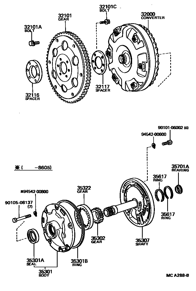3502 — TORQUE CONVERTER, FRONT OIL PUMP & CHAIN (ATM)