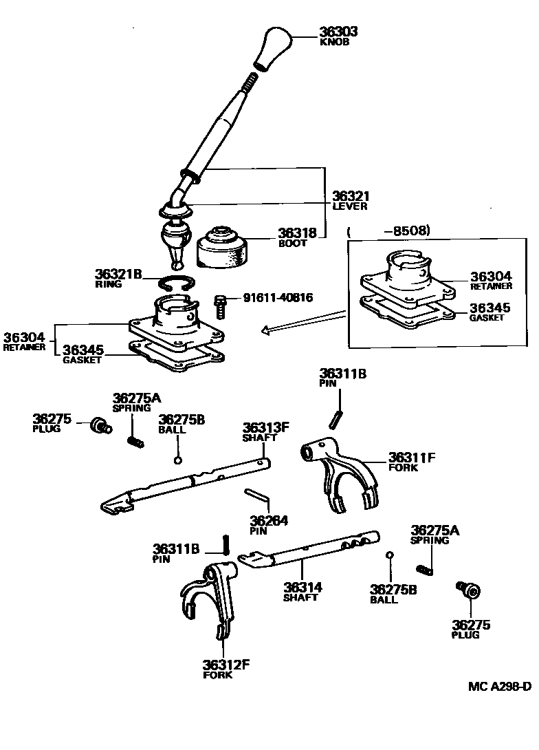 3611 — TRANSFER LEVER & SHIFT ROD