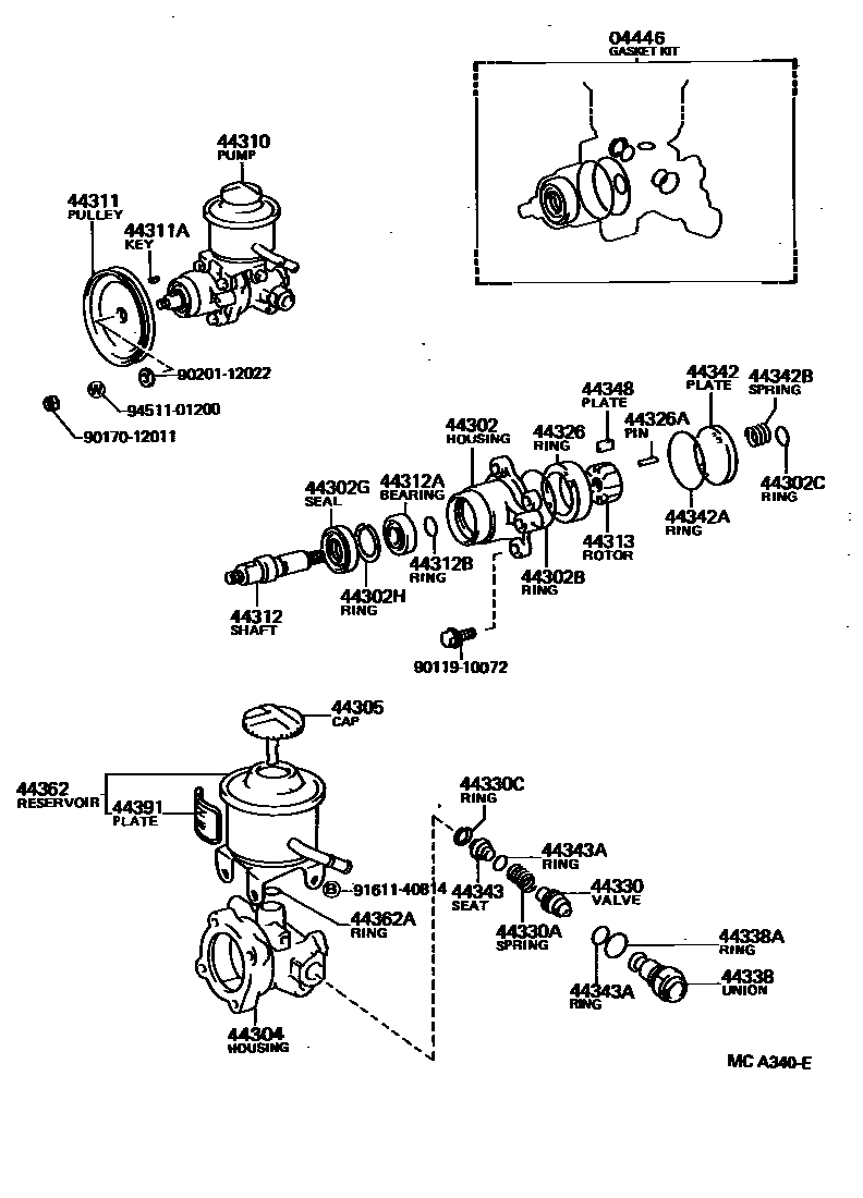 4502 — VANE PUMP & RESERVOIR (POWER STEERING)