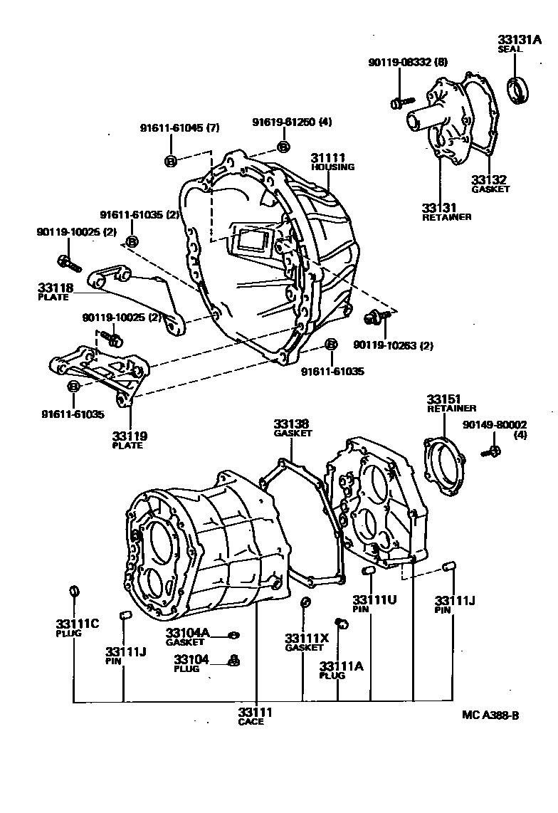 3302 — CLUTCH HOUSING & TRANSMISSION CASE (MTM)