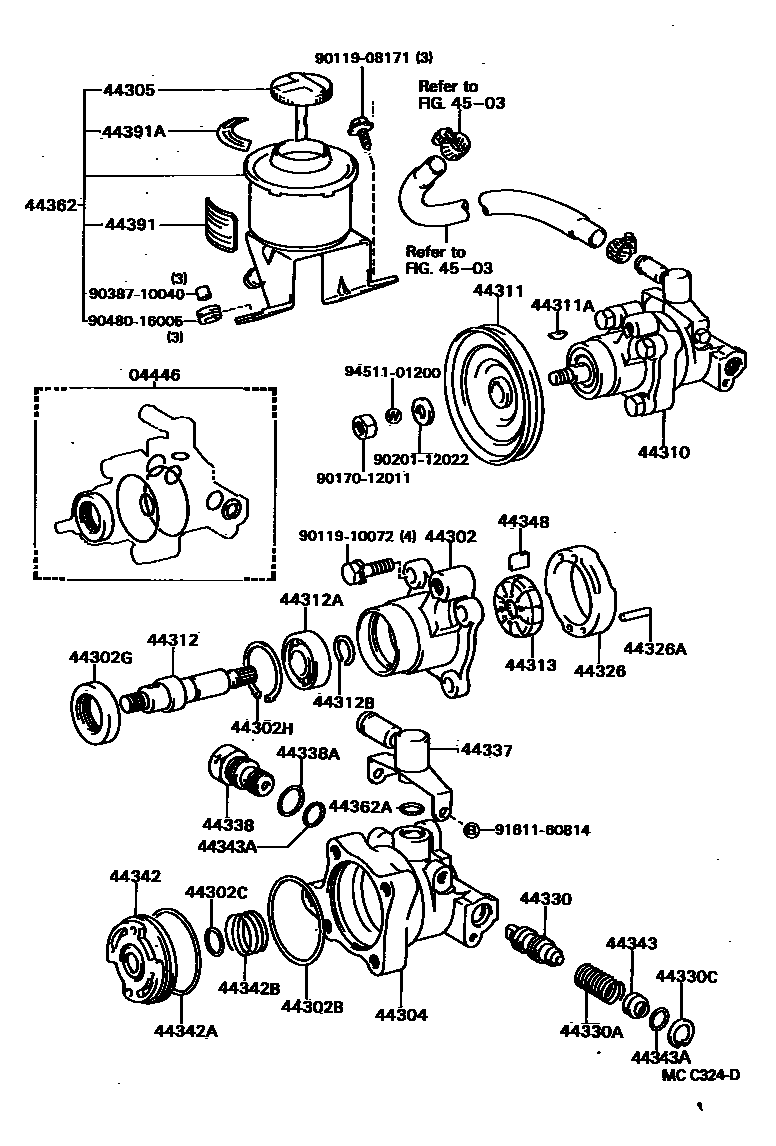 4502 — VANE PUMP & RESERVOIR (POWER STEERING)