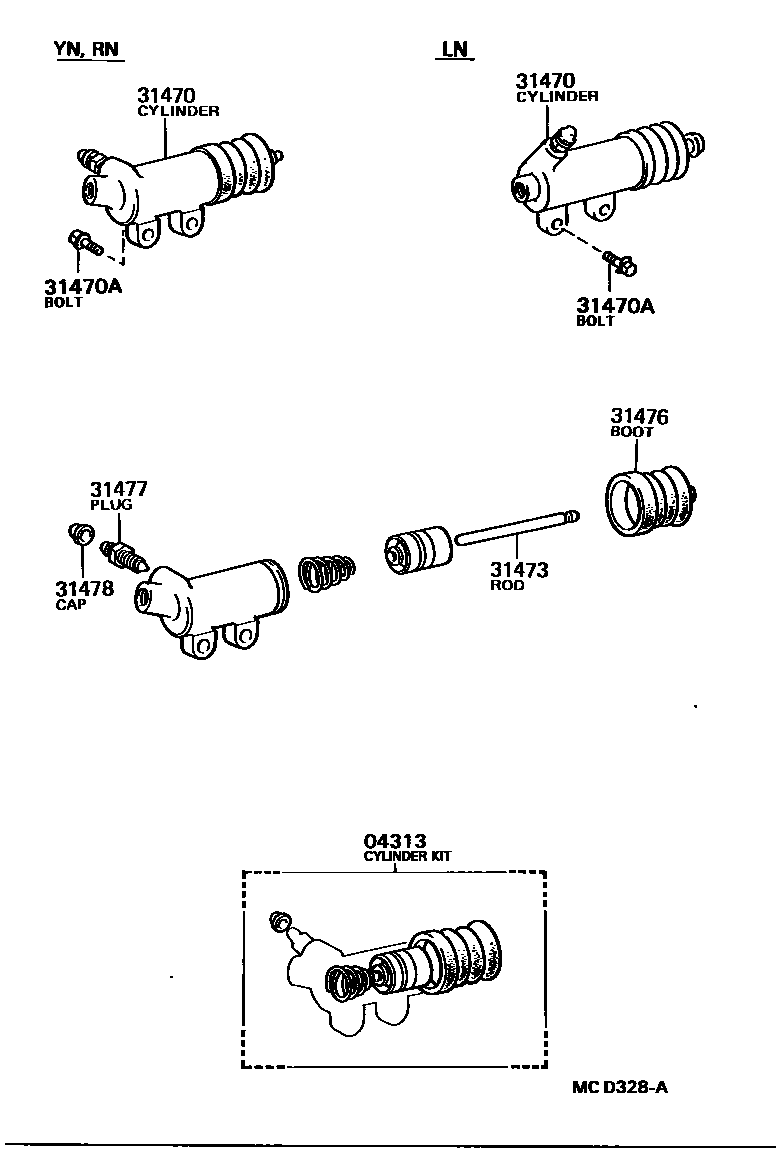 3105 — CLUTCH RELEASE CYLINDER