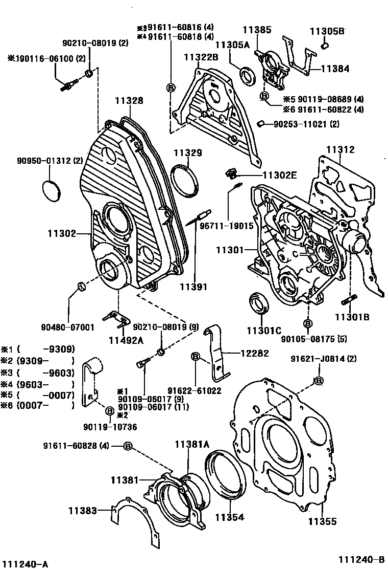 1106 — TIMING GEAR COVER & REAR END PLATE