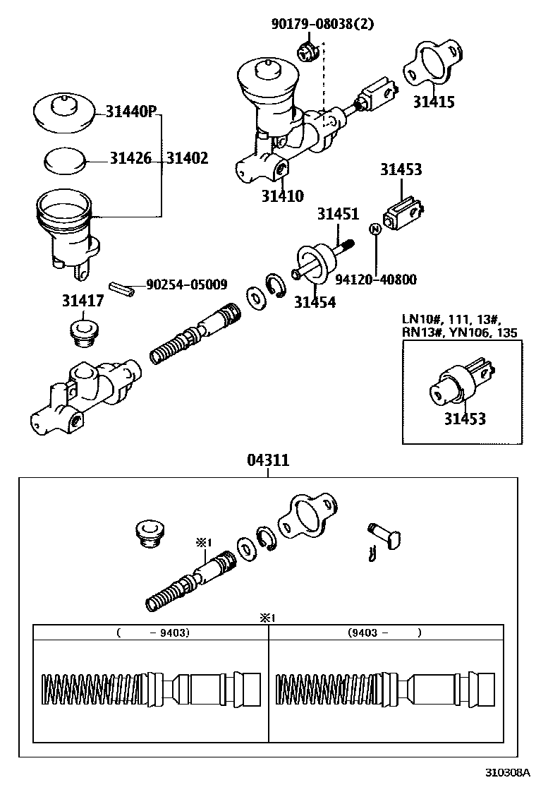 3103 — CLUTCH MASTER CYLINDER