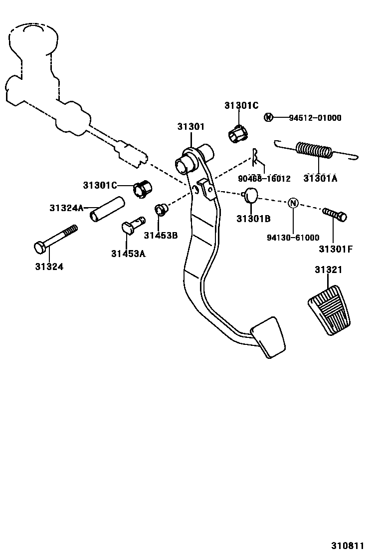 3102 — CLUTCH PEDAL & FLEXIBLE HOSE