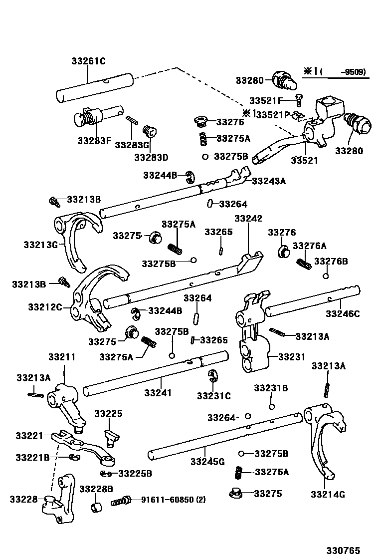 3307 — GEAR SHIFT FORK & LEVER SHAFT (MTM)