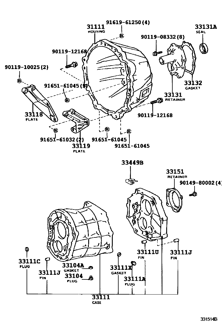 3302 — CLUTCH HOUSING & TRANSMISSION CASE (MTM)