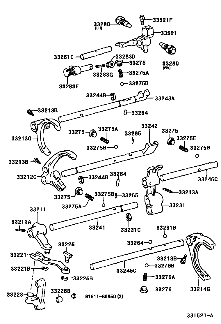 3307 — GEAR SHIFT FORK & LEVER SHAFT (MTM)