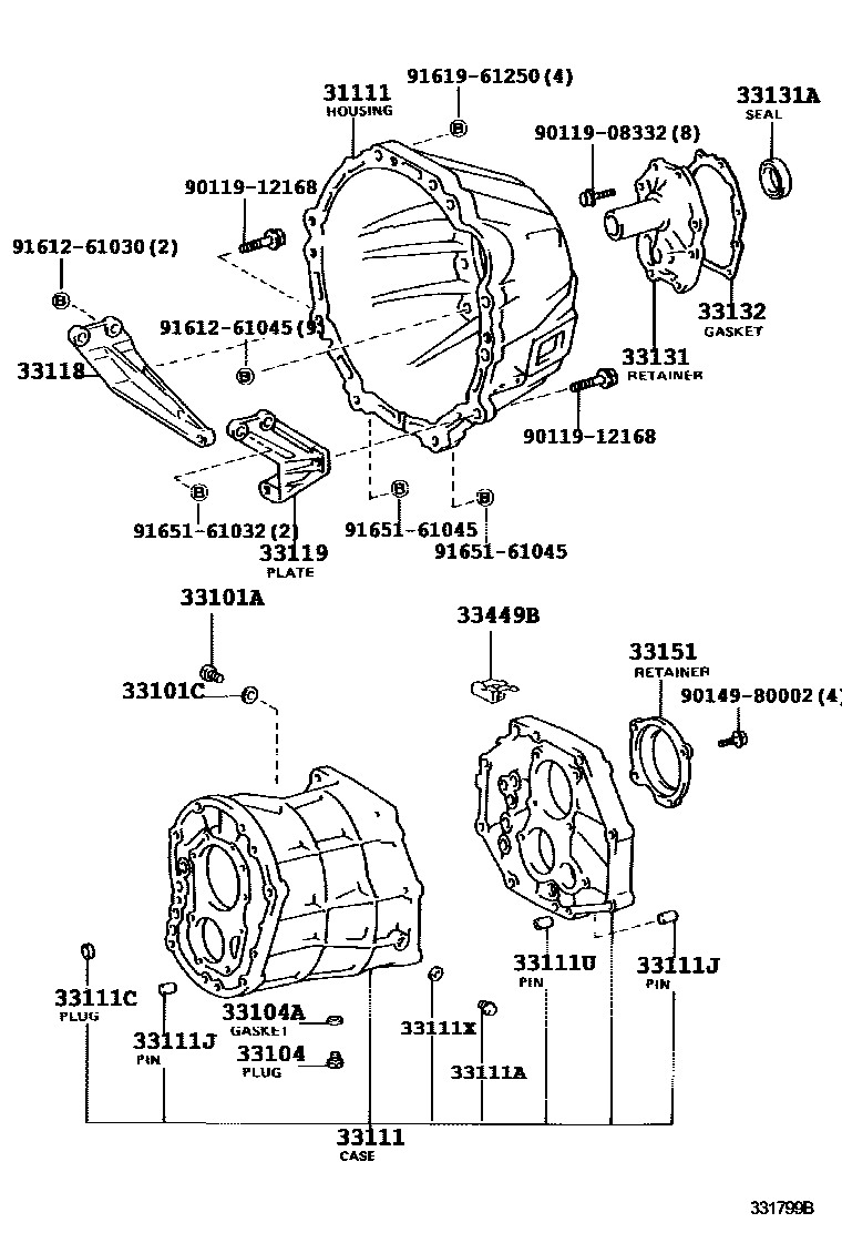 3302 — CLUTCH HOUSING & TRANSMISSION CASE (MTM)