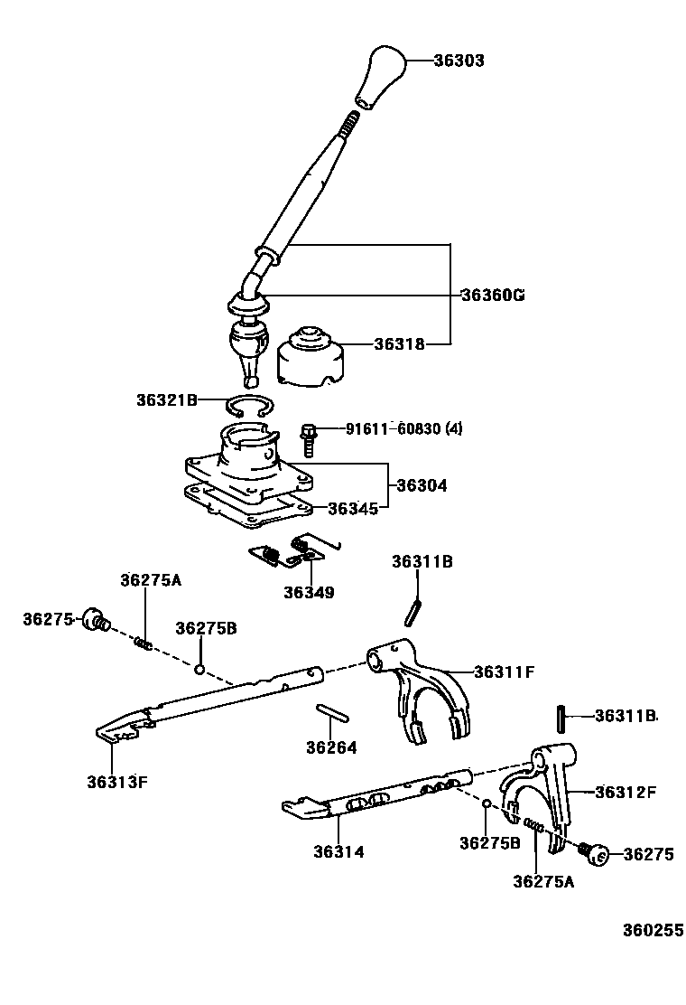 3611 — TRANSFER LEVER & SHIFT ROD