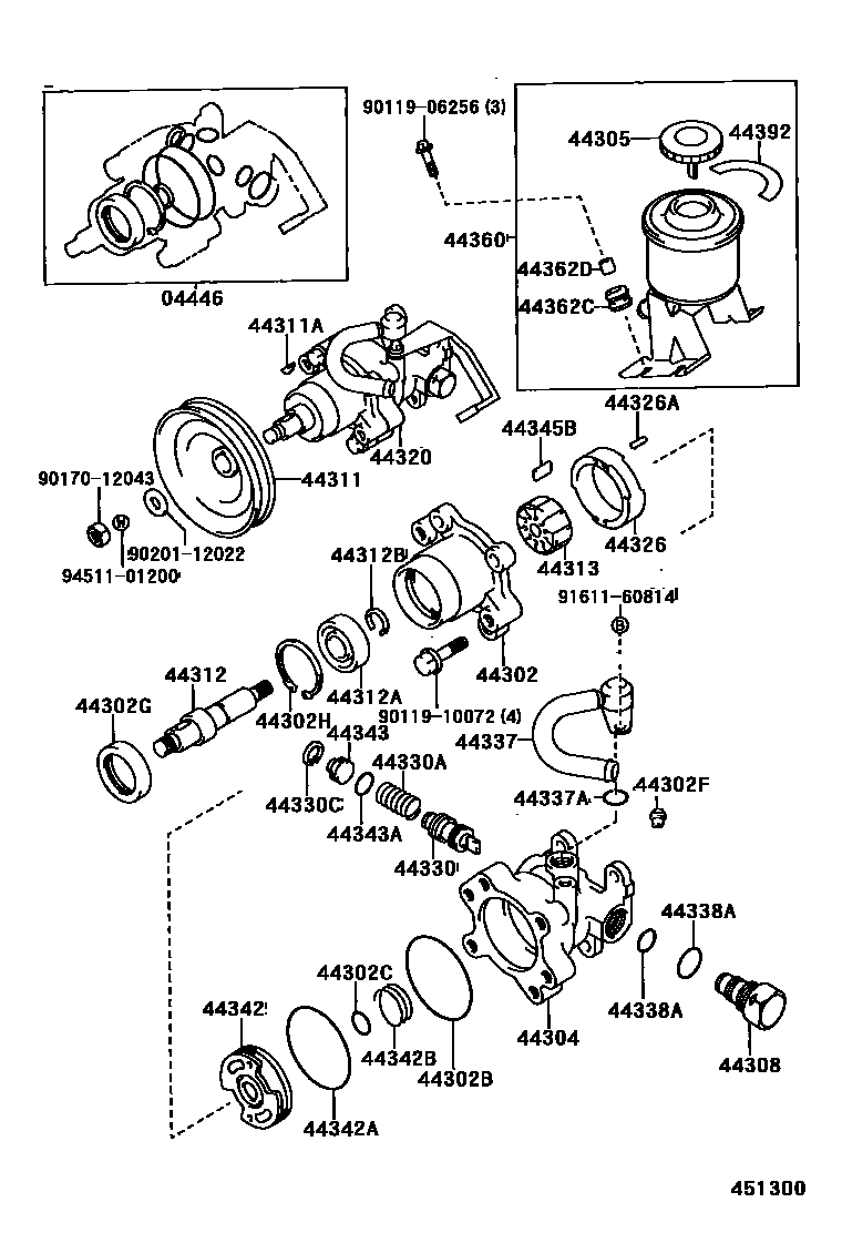 4502 — VANE PUMP & RESERVOIR (POWER STEERING)