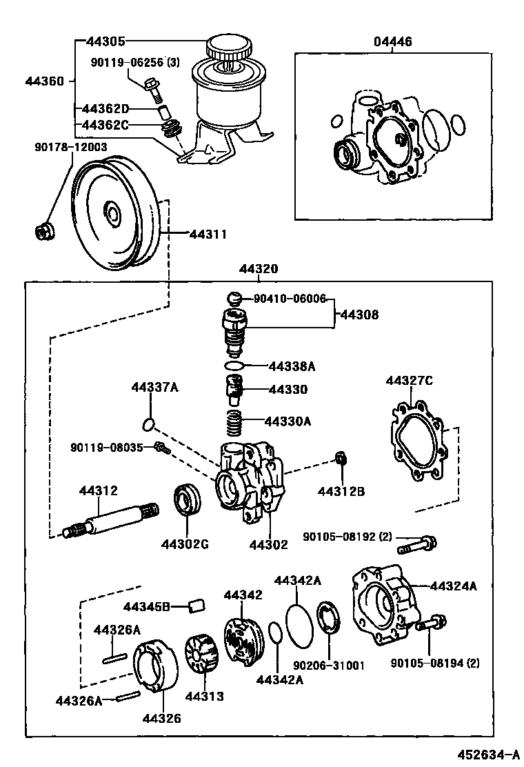 4502 — VANE PUMP & RESERVOIR (POWER STEERING)