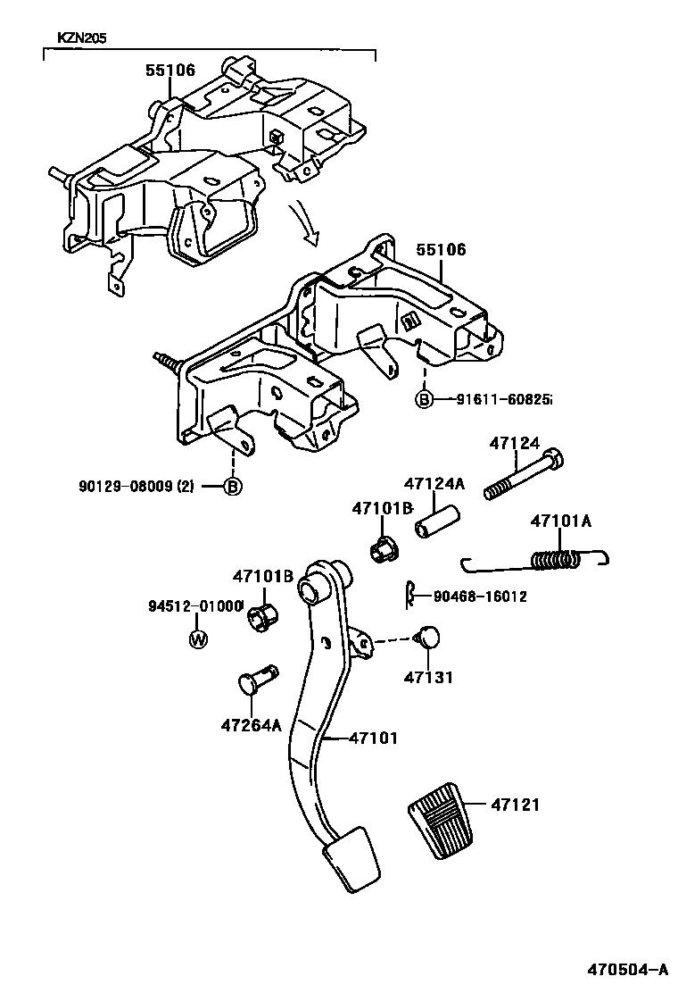 4701 — BRAKE PEDAL & BRACKET
