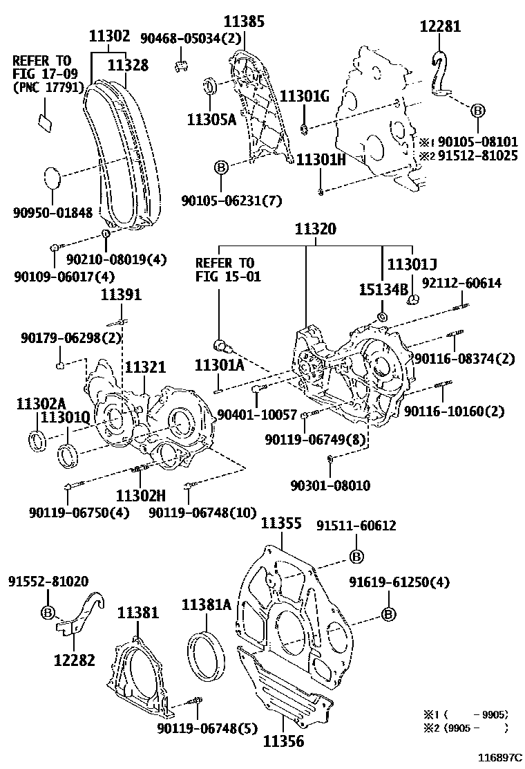 1106 — TIMING GEAR COVER & REAR END PLATE