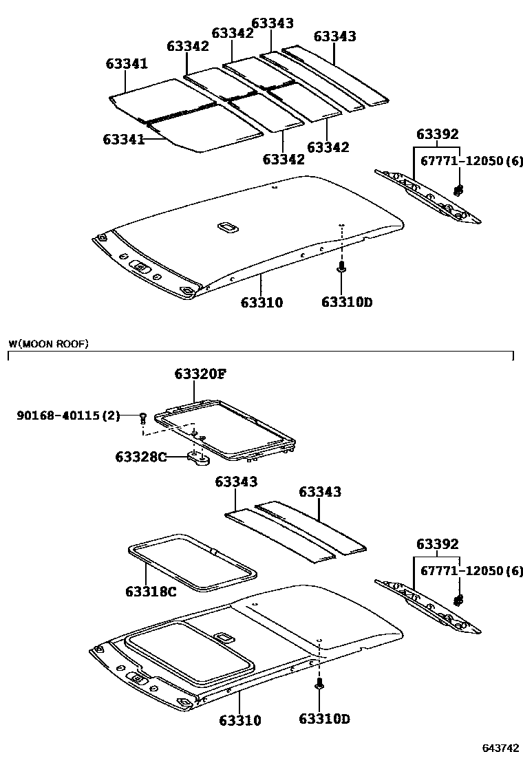 6452 — ROOF HEADLINING & SILENCER PAD