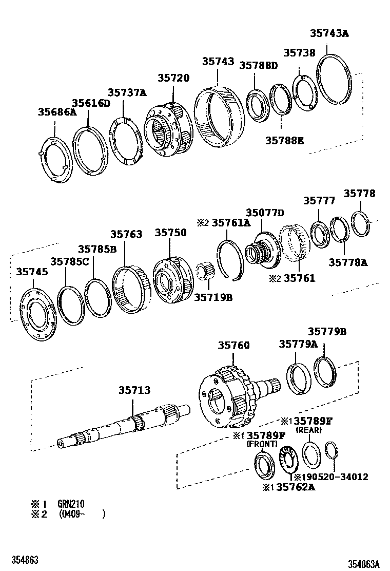 3510 — PLANETARY GEAR, REVERSE PISTON & COUNTER GEAR(ATM)