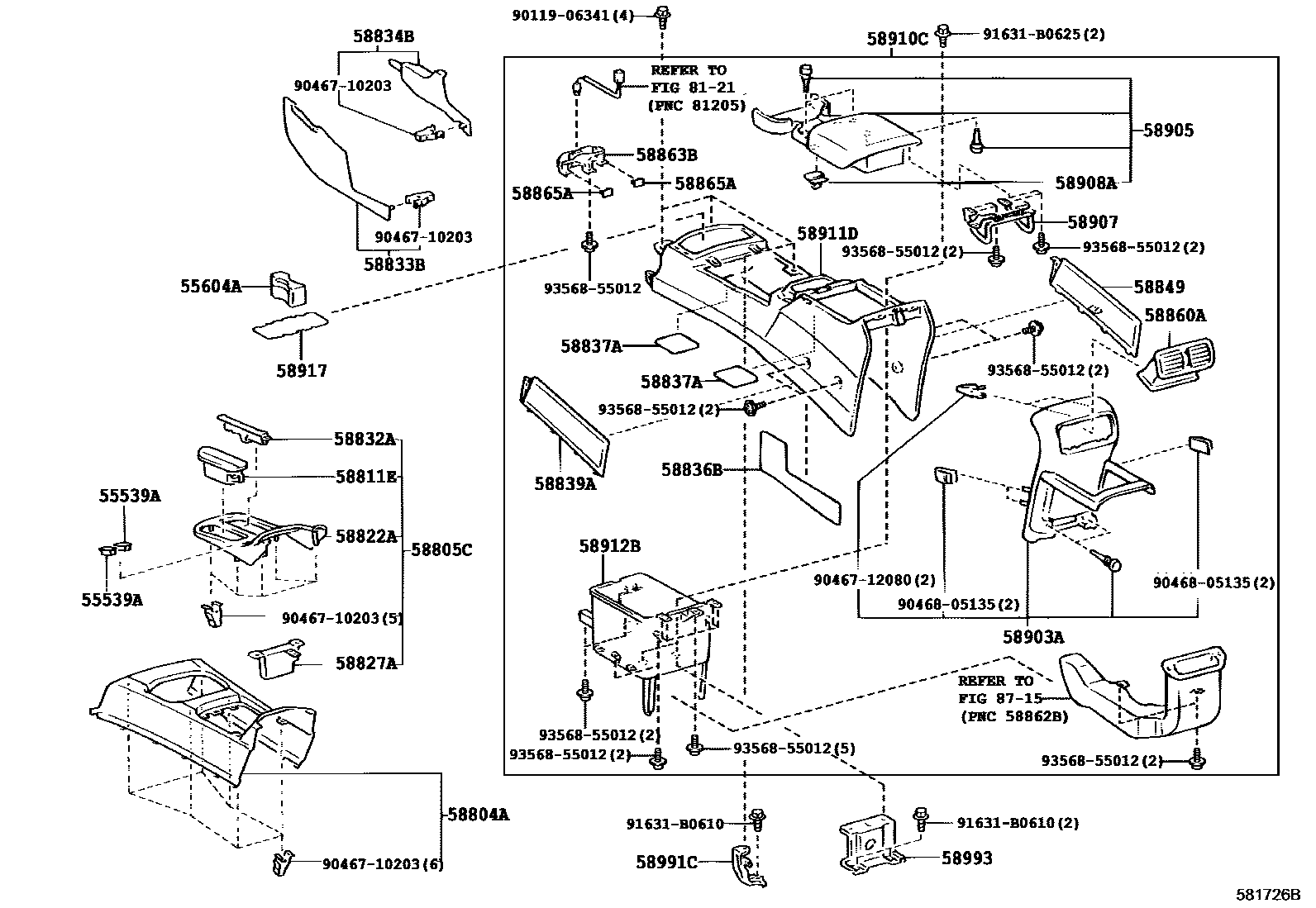 5855 — CONSOLE BOX & BRACKET