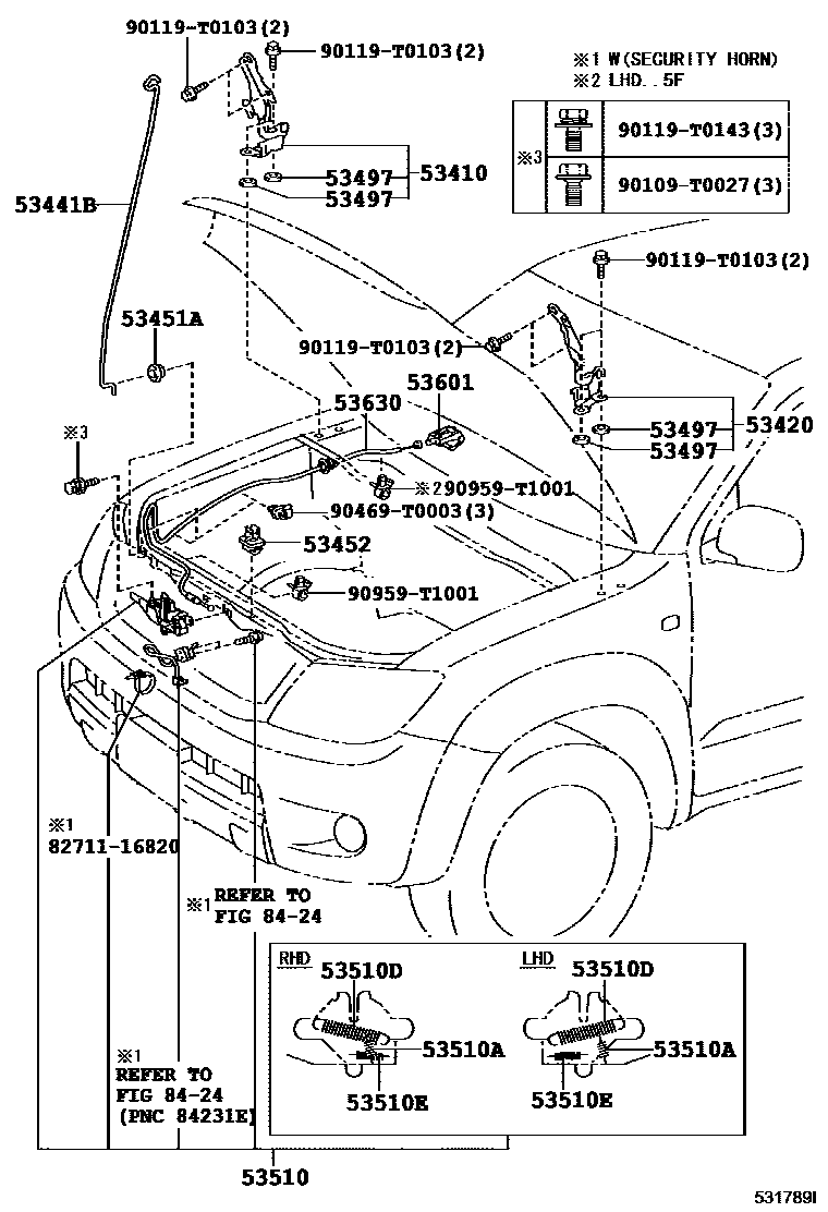 5354 — HOOD LOCK & HINGE